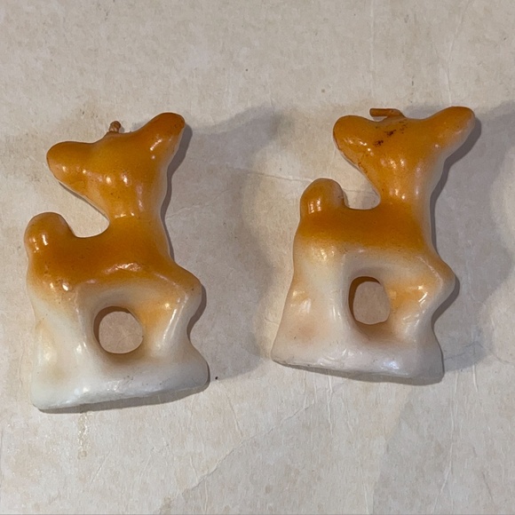 Vintage Lot of 11 Gurley ? Christmas Green Hat Snowman Tree Reindeer Wax Candles - Picture 14 of 16